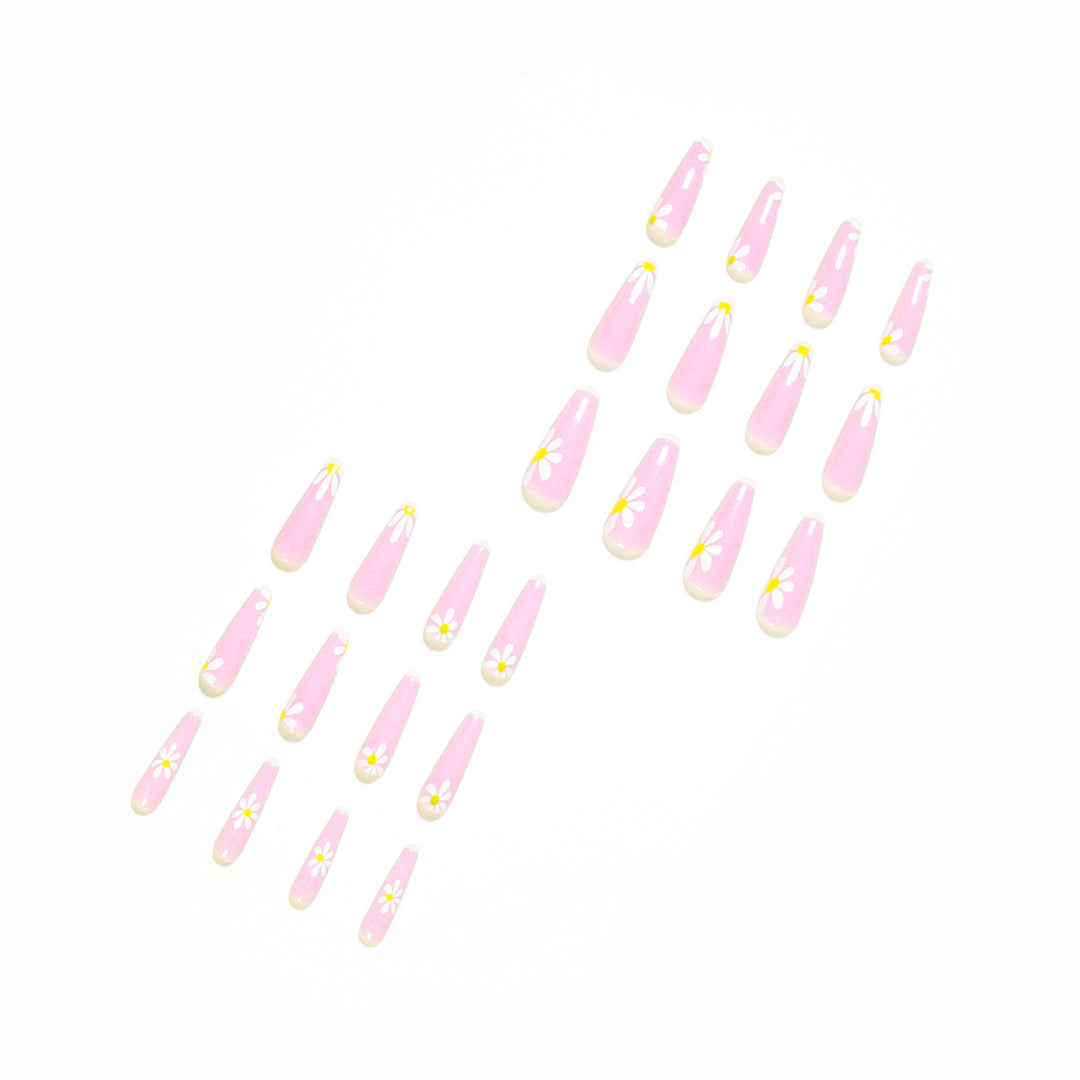 Artistic acrylic nails with flower decoration Bowlift