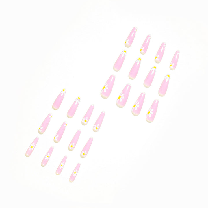 Artistic acrylic nails with flower decoration Bowlift