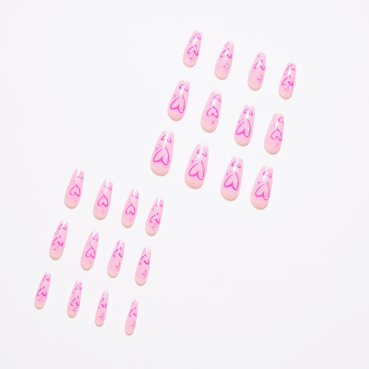 Artistic acrylic nails with heart design Bowlift