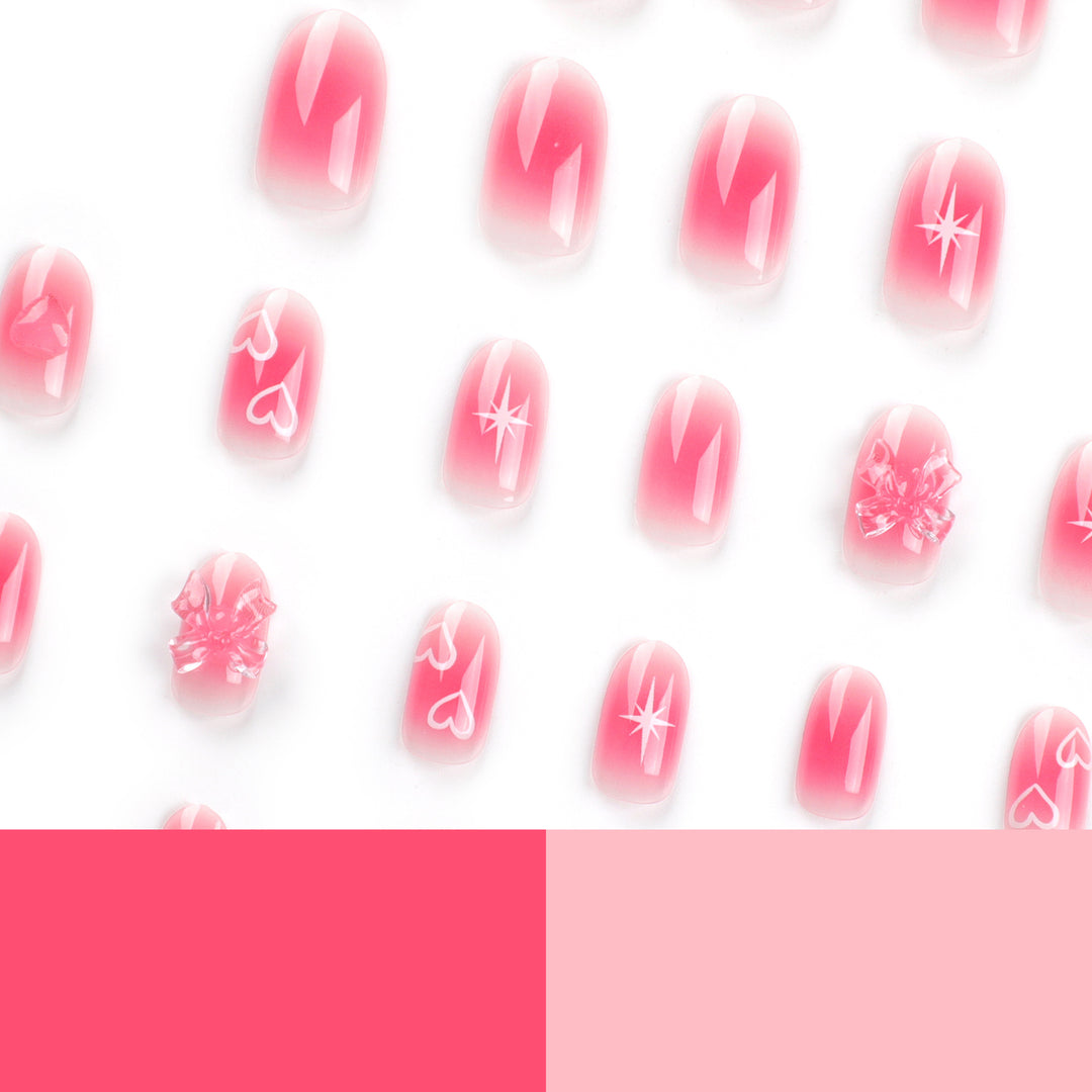 Artificial Nail Art with Romantic Design Bowlift