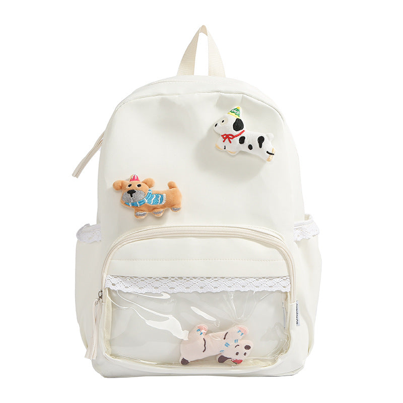 Cute Animal-Themed Embroidered Backpack Bowlift