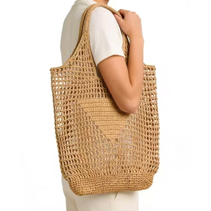Hand-knotted net tote bag Bowlift