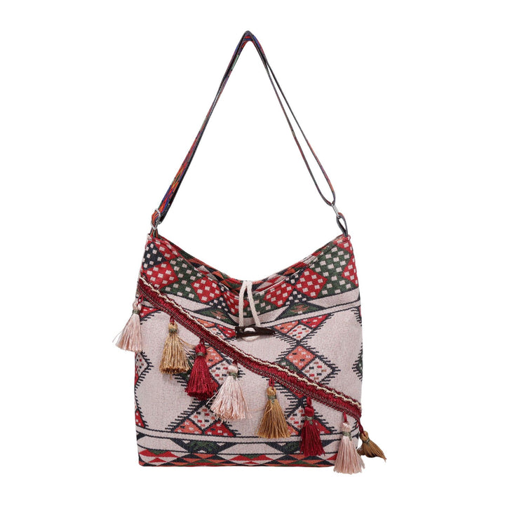 WoEthnic Patterned Flap Hobo Bag Bowlift