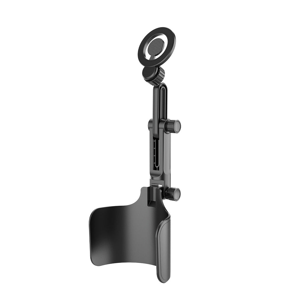 Adjustable car headrest tablet and smartphone holder with telescopic support arm and anti slip cradle Bowlift
