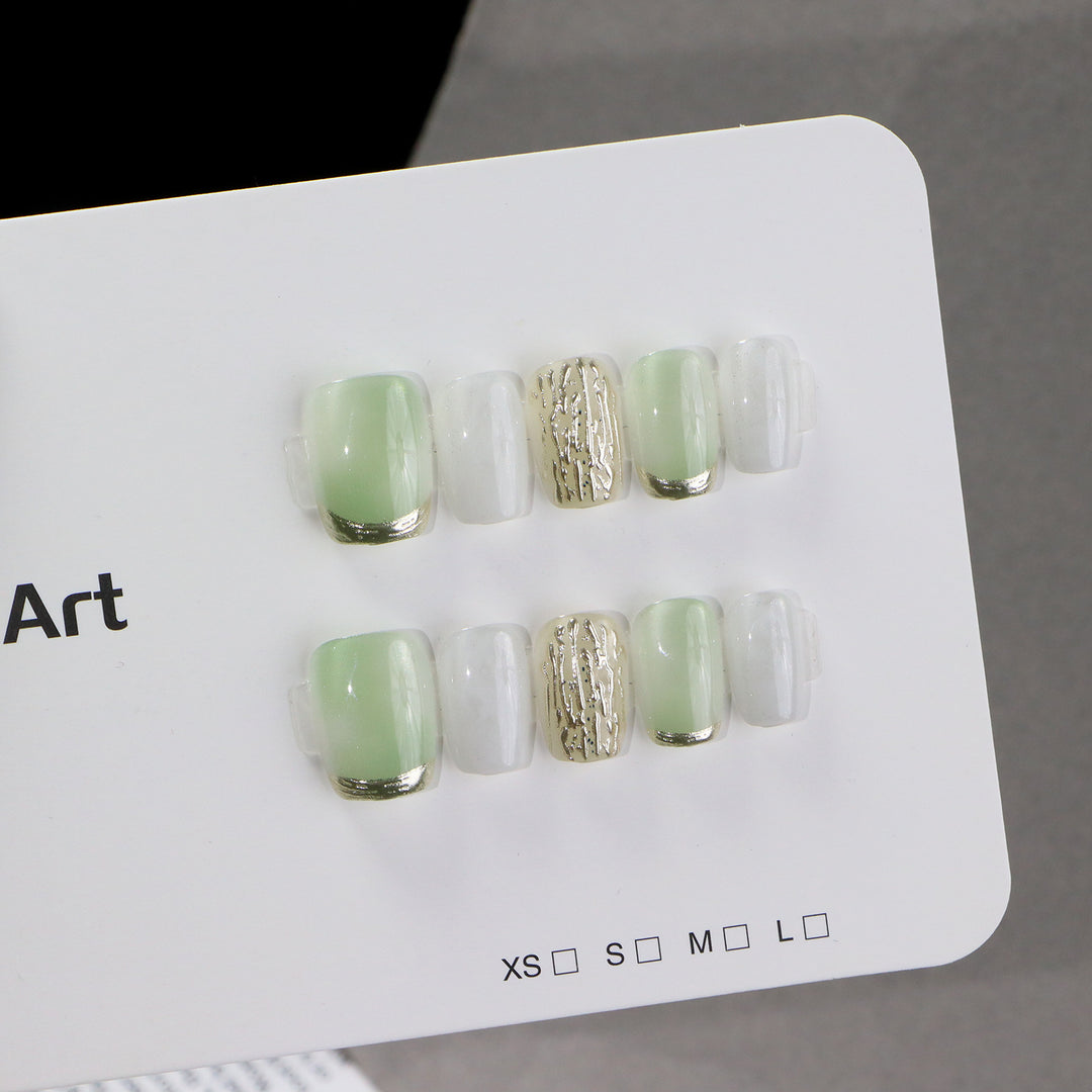 Elegant Artistic Press-On Nail Set Bowlift