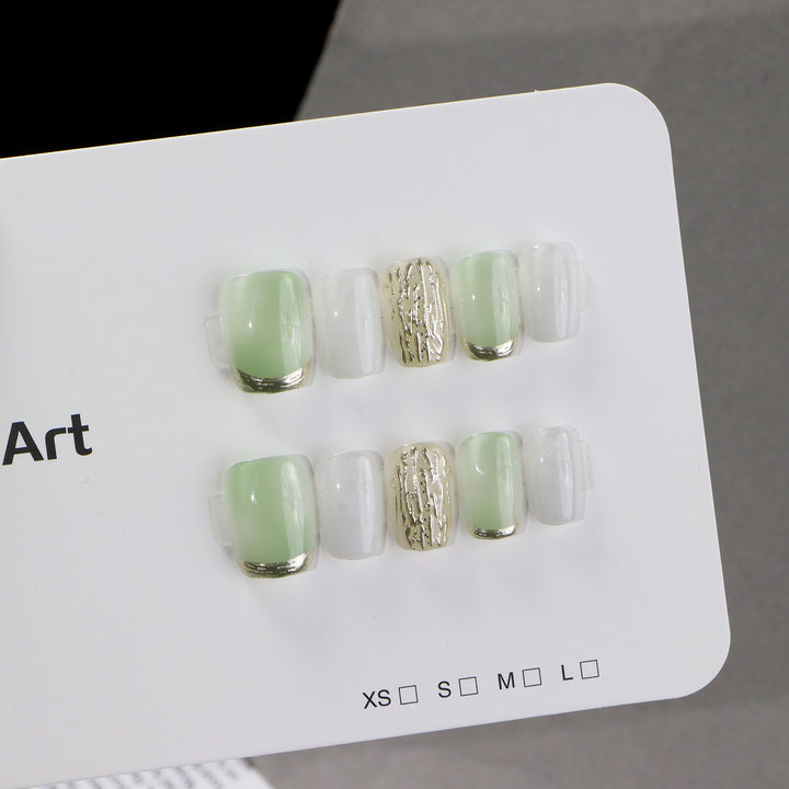 Elegant Artistic Press-On Nail Set Bowlift