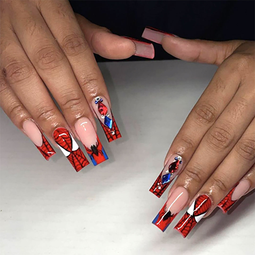 Spider-Man Inspired Press-On Nail Art Bowlift