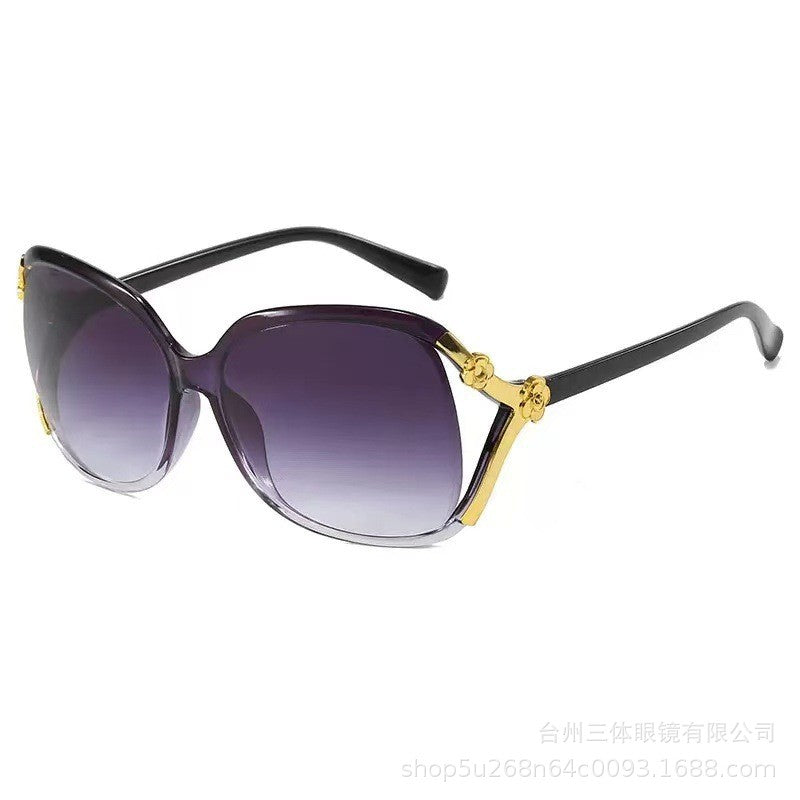 Oversized Floral Accent Sunglasses