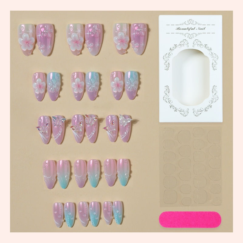 Creative nail art set with delicate flower and glitter details Bowlift