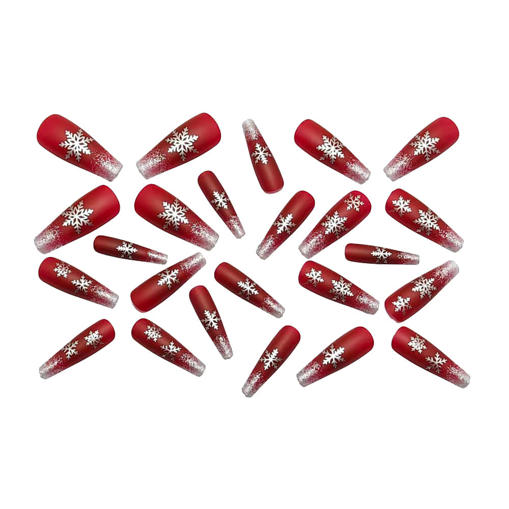 Artificial Nails in Festive Winter Design Bowlift