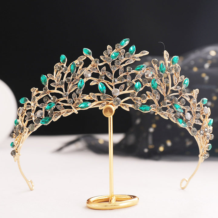 Ladies Elegant Headband with Floral Decorations and Rhinestones Bowlift