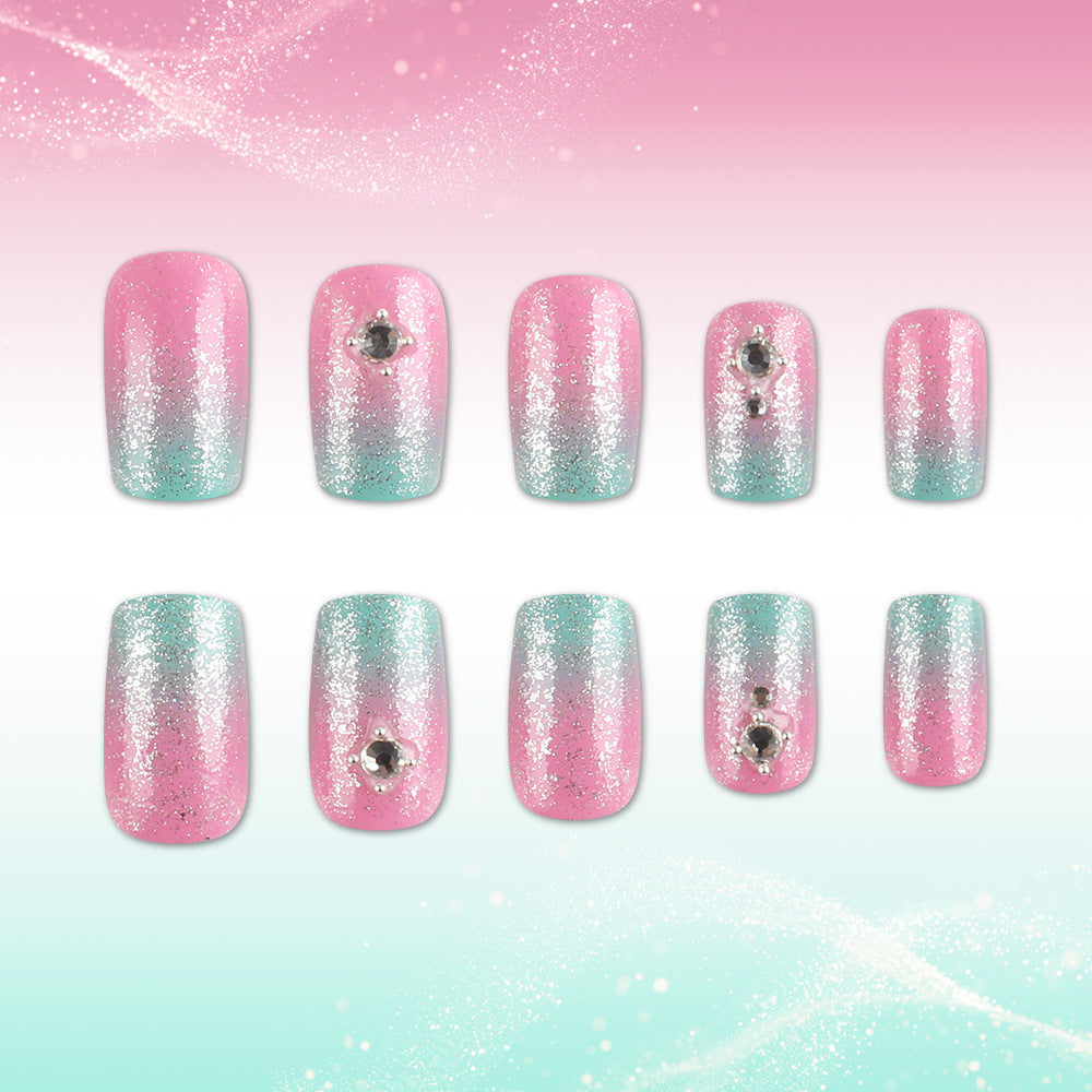 Ombre Glitter Press-On Nail Set Bowlift