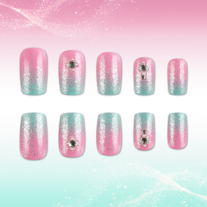 Ombre Glitter Press-On Nail Set Bowlift