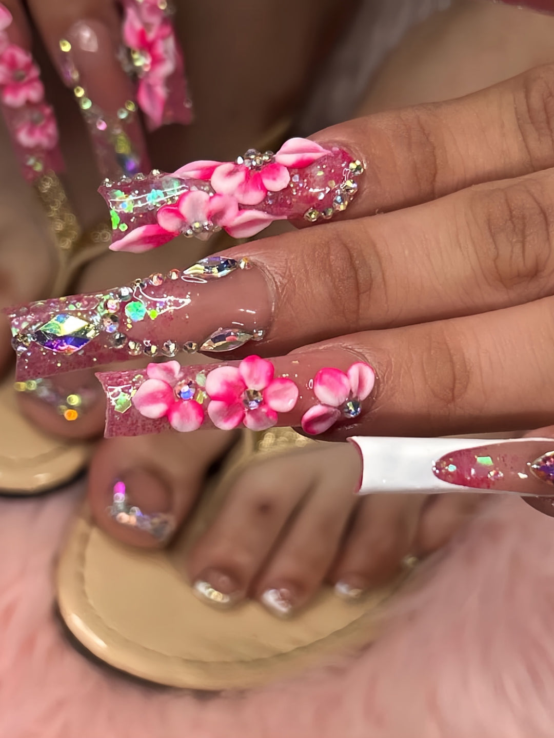 Decorative Long Press-On Nail Extensions Bowlift