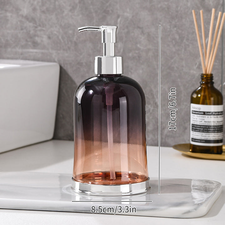 Ribbed Glass Soap Dispenser with Gold Pump Refillable Lotion Bottle Bowlift