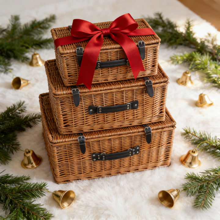 Ladies Stylish Willow Basket with Sturdy Lid Bowlift