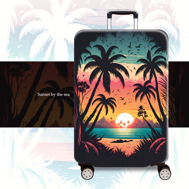 Women's Hard Shell Suitcase with Tropical Vacation Design Bowlift