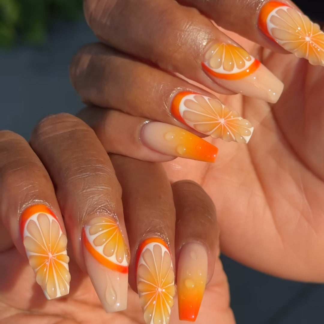 Artful Nail Extensions in Fruit Design Bowlift