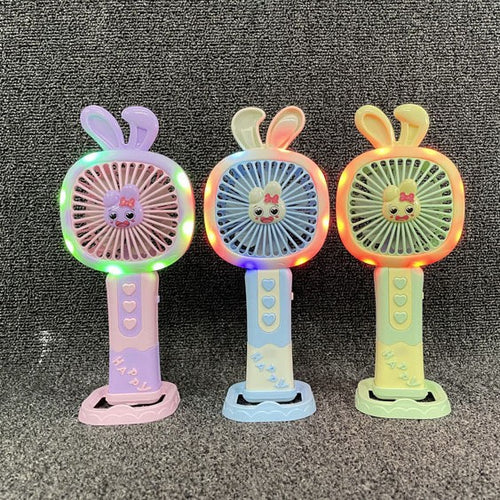 Unisex Portable Hand Fan with Cute Bunny Design Bowlift