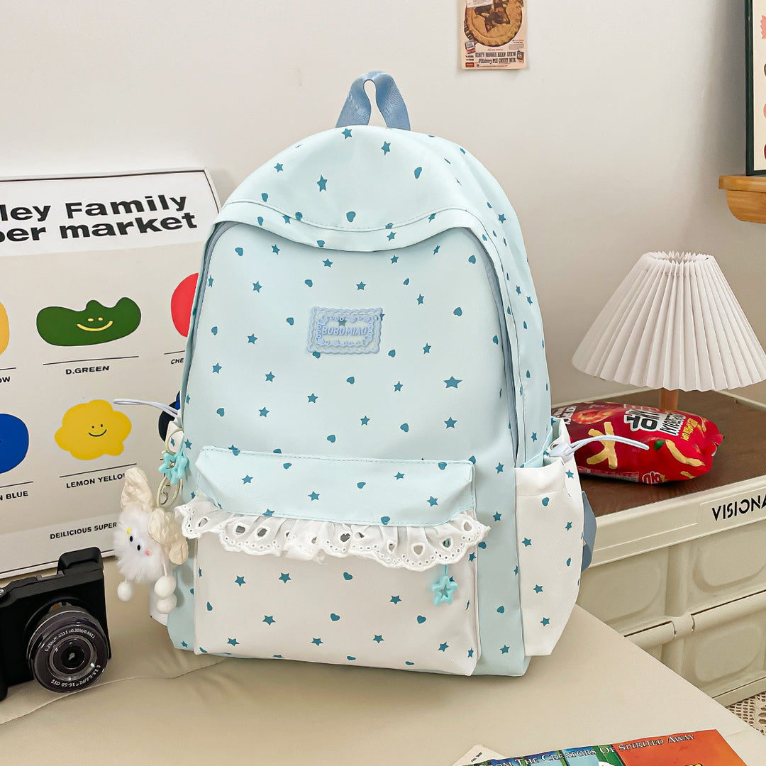 Playful Star-Patterned Backpack Bowlift