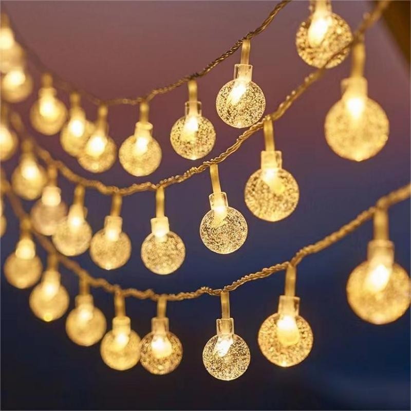 Globe LED String Lights With Waterproof Copper Wire And Textured Clear Bulbs Bowlift