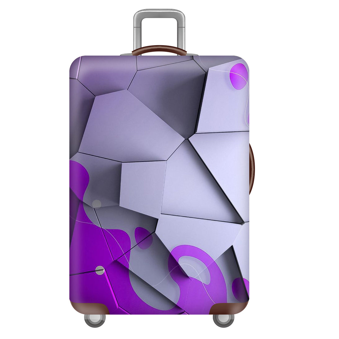 Unisex large hard shell suitcase with sturdy trolley handle and elastic motif protective cover superhero design Bowlift