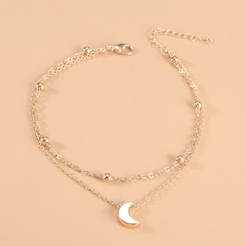 Celestial Moon Charm Anklet Bowlift