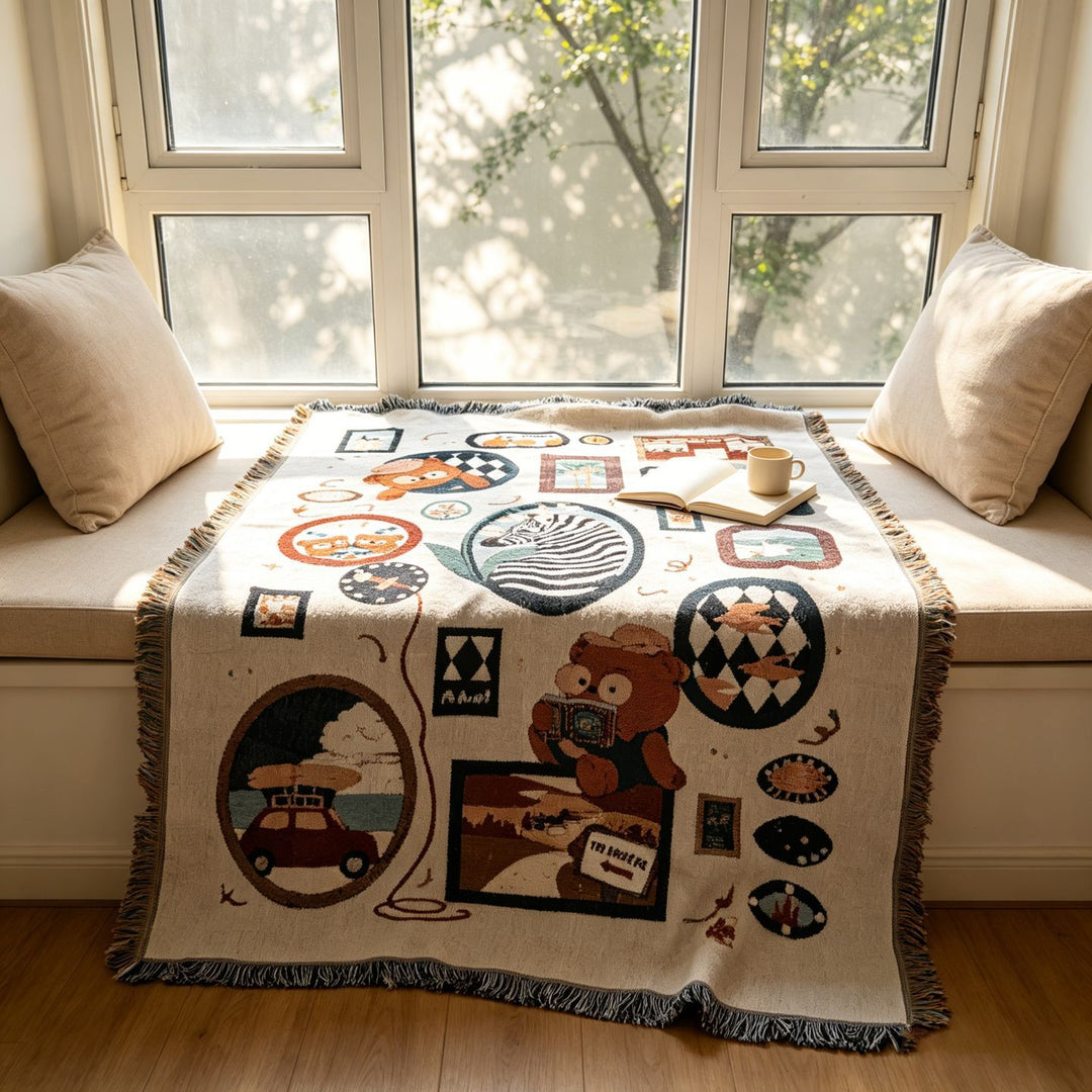 Whimsical Animal-Themed Wall Tapestry