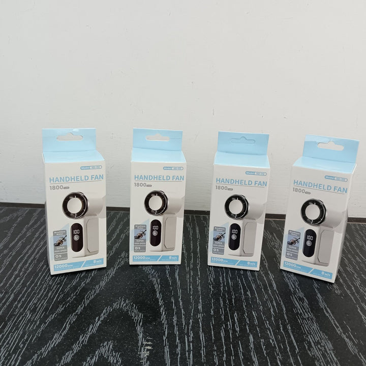 Unisex Portable Hand Fan with Digital Speed Display Bowlift