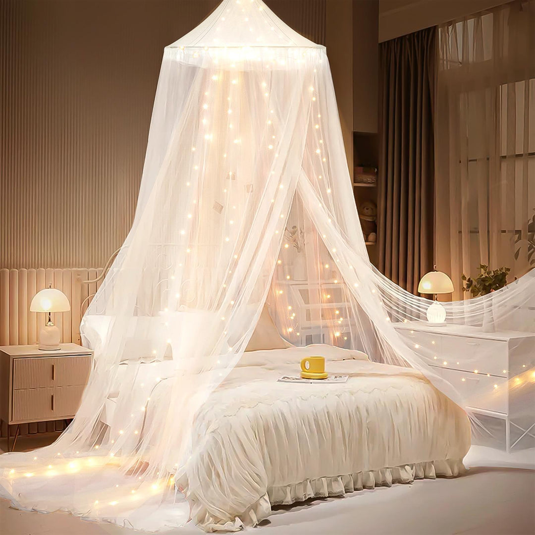 Enchanting Canopy Bed Tent with LED Lights Bowlift