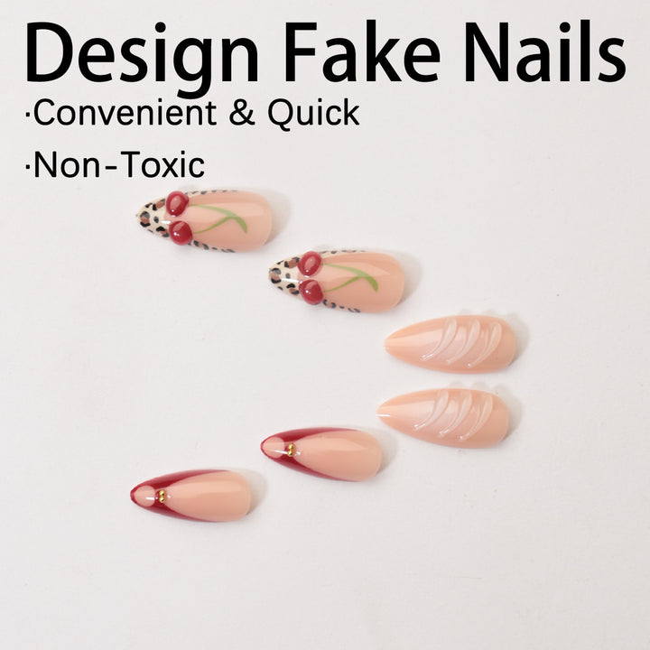 Creative nail design with stylish floral and leopard pattern Bowlift