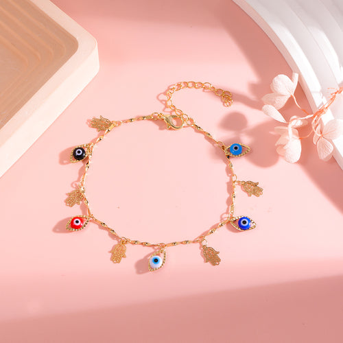 Decorative Evil Eye Charm Ankle Bracelet Bowlift