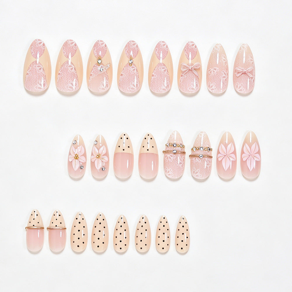 Elegant Floral Design Press-On Nail Tips Bowlift