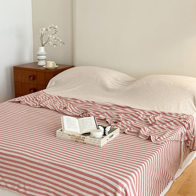 Women's living room blanket made of high-quality cotton with fine stripes Bowlift