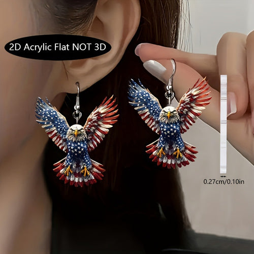 Women's flat acrylic hoop earrings with bull head motif and hook closure Bowlift