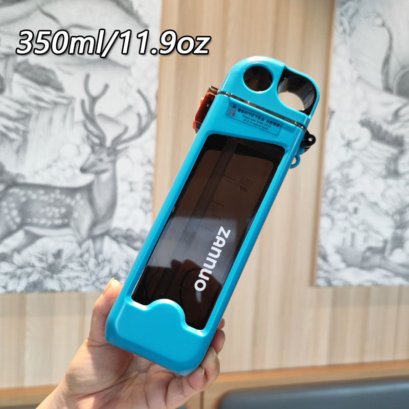 Ladies unique flip-top drinking bottle with viewing window Bowlift