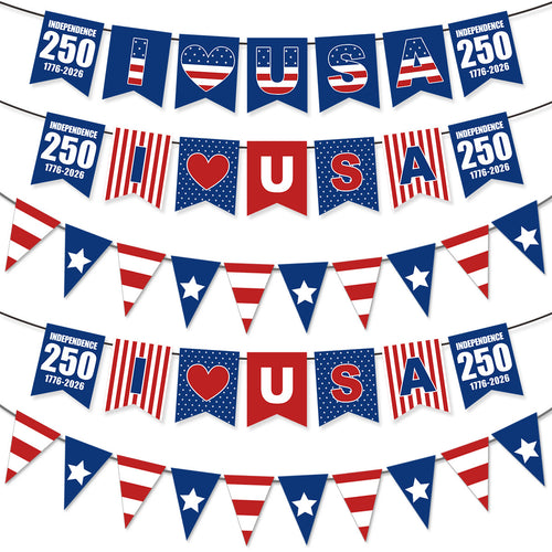 Unisex nan patriotic star and stripe multi-strand bunting garland banner set Bowlift