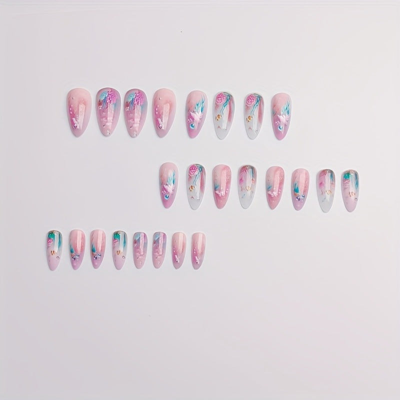 Artistic Coral Reef-Inspired Nail Art Bowlift