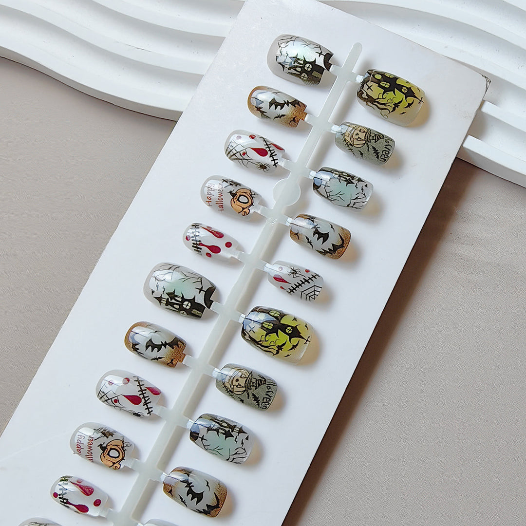 Artificial nails in Halloween design Bowlift