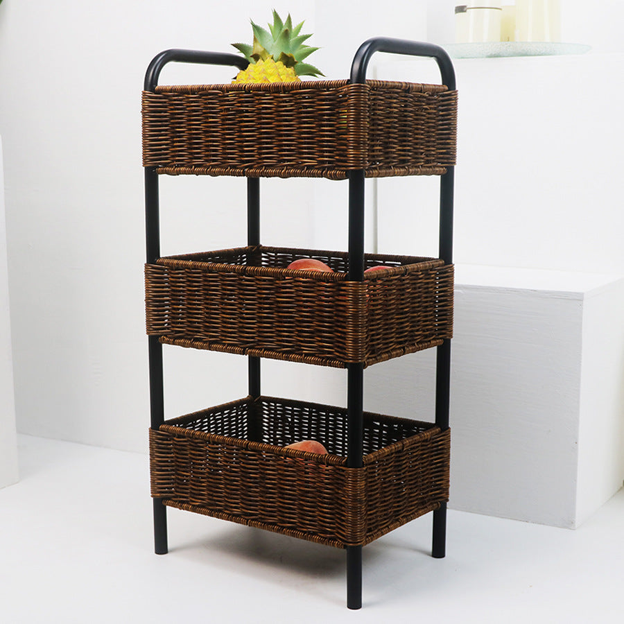 Versatile shelf cart with woven baskets Bowlift