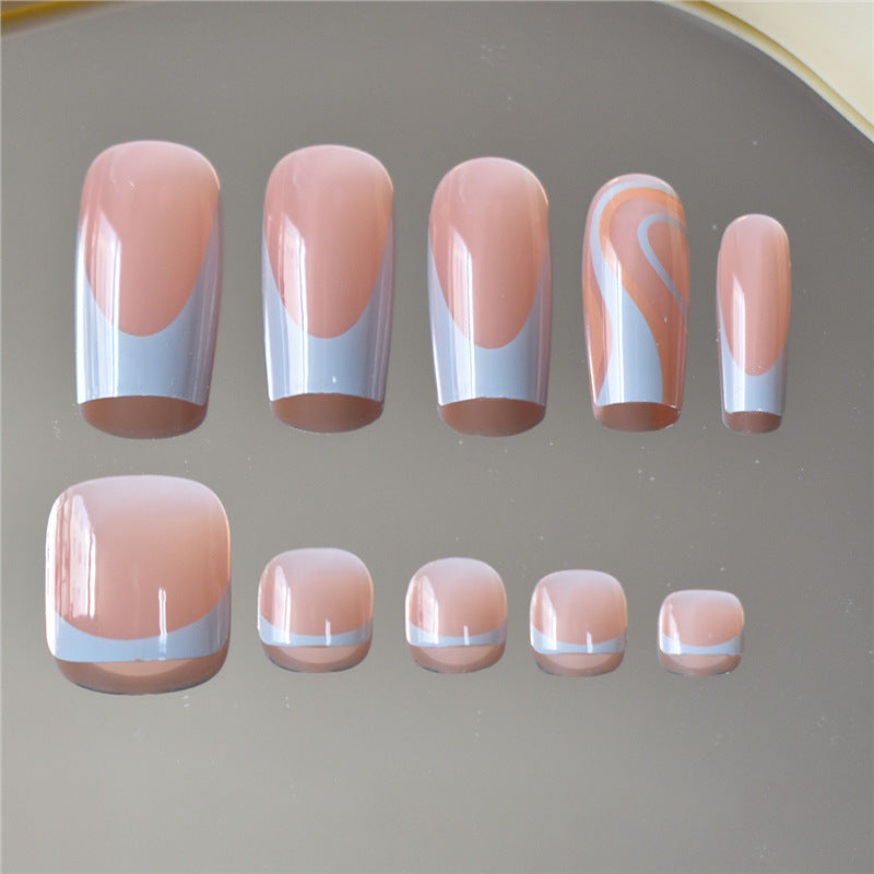 Artistic Swirl Design Press-On Nails Bowlift