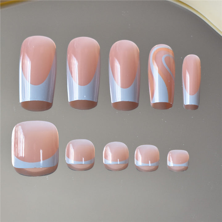 Artistic Swirl Design Press-On Nails Bowlift