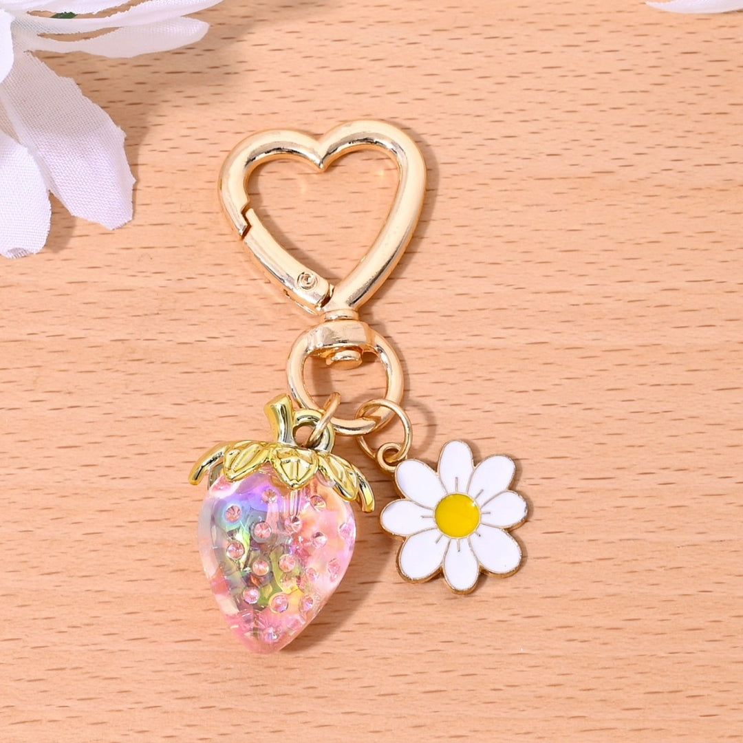Keychain with Fruity Strawberry Design Bowlift