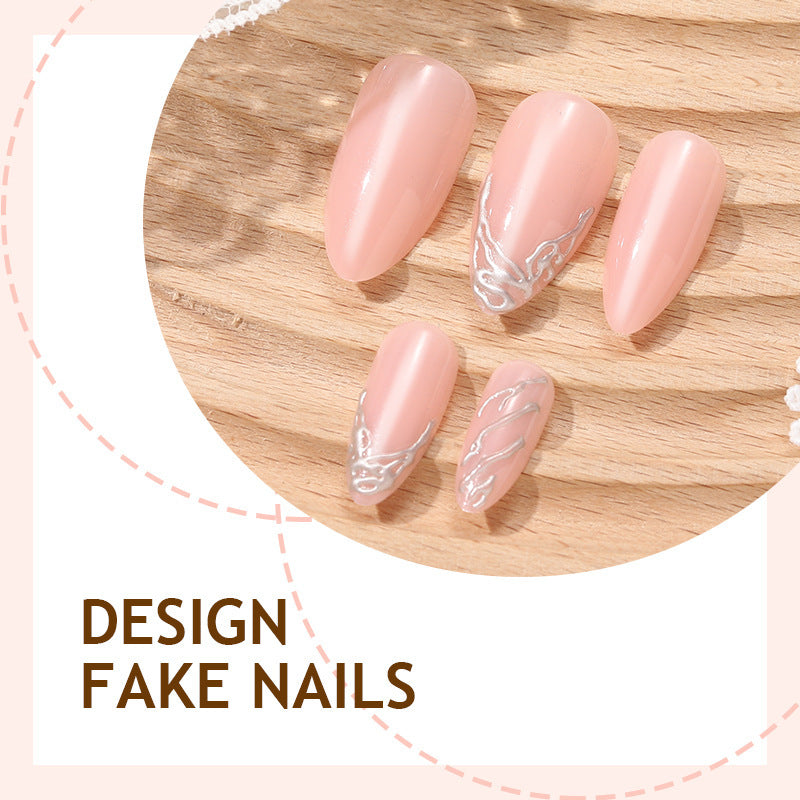 Creative Nail Art Set with Delicate Flower and Glitter Accents Bowlift
