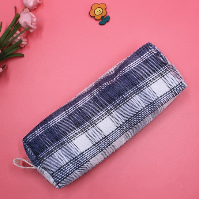 Textured Plaid Pencil Case Bowlift