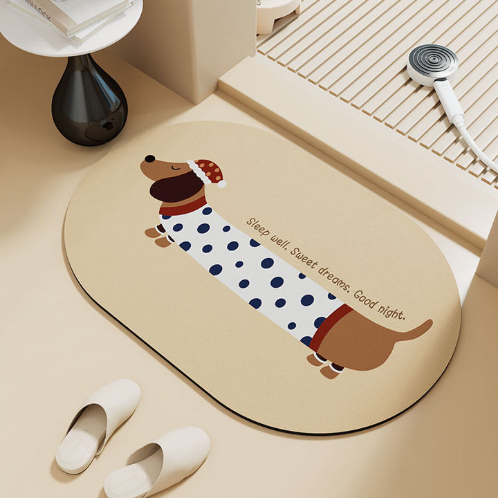 Playful Dog-Themed Bath Mat