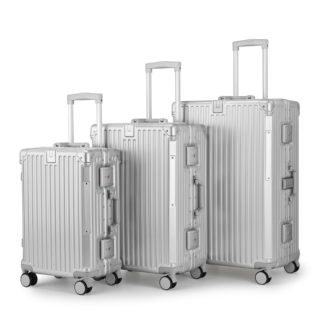 Unisex Aluminum Hard Shell Travel Luggage Set Bowlift
