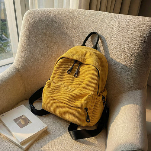 Cord-Backpack with Practical Front Pocket Bowlift