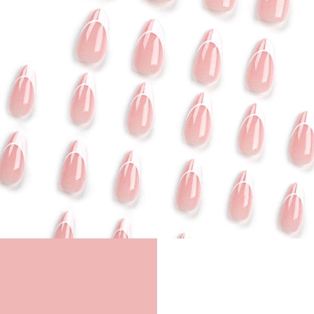 Artistic French-Tip Artificial Nails Bowlift