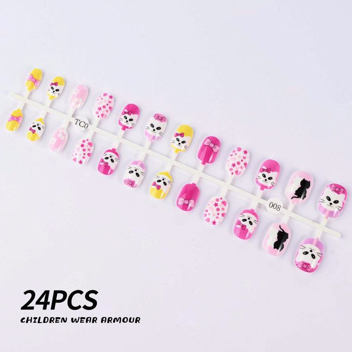 Children's Fun-Themed Press-On Nail Set Bowlift